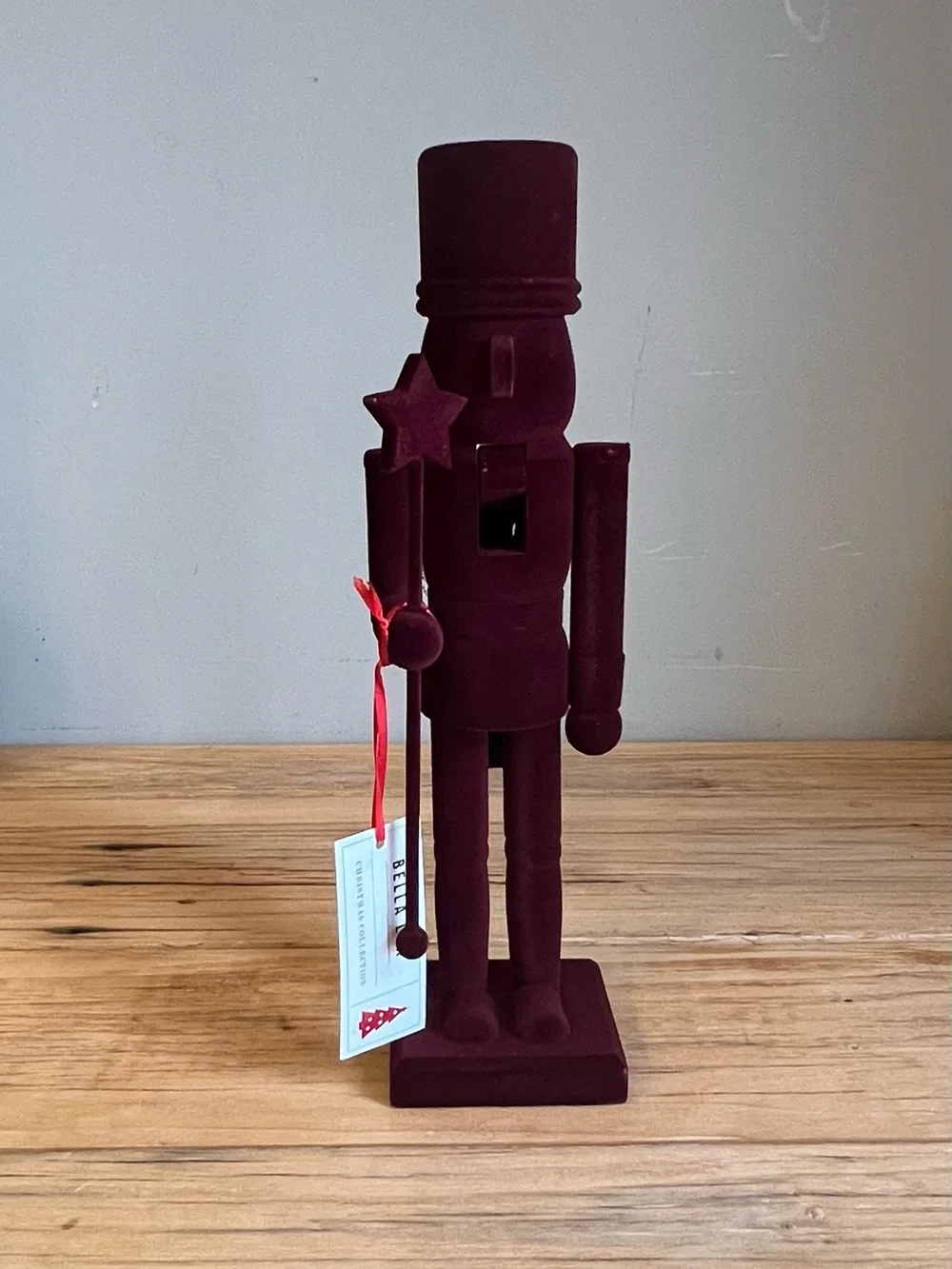 Velvet Burgundy Nutcracker Holiday Figurine-NWT